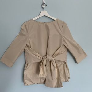 COS Light Beige Cocoon Top with Tie Front
